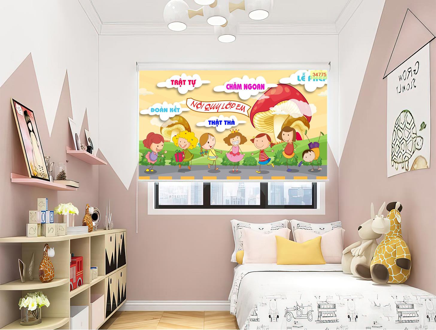 Rèm tranh cho trường mầm non