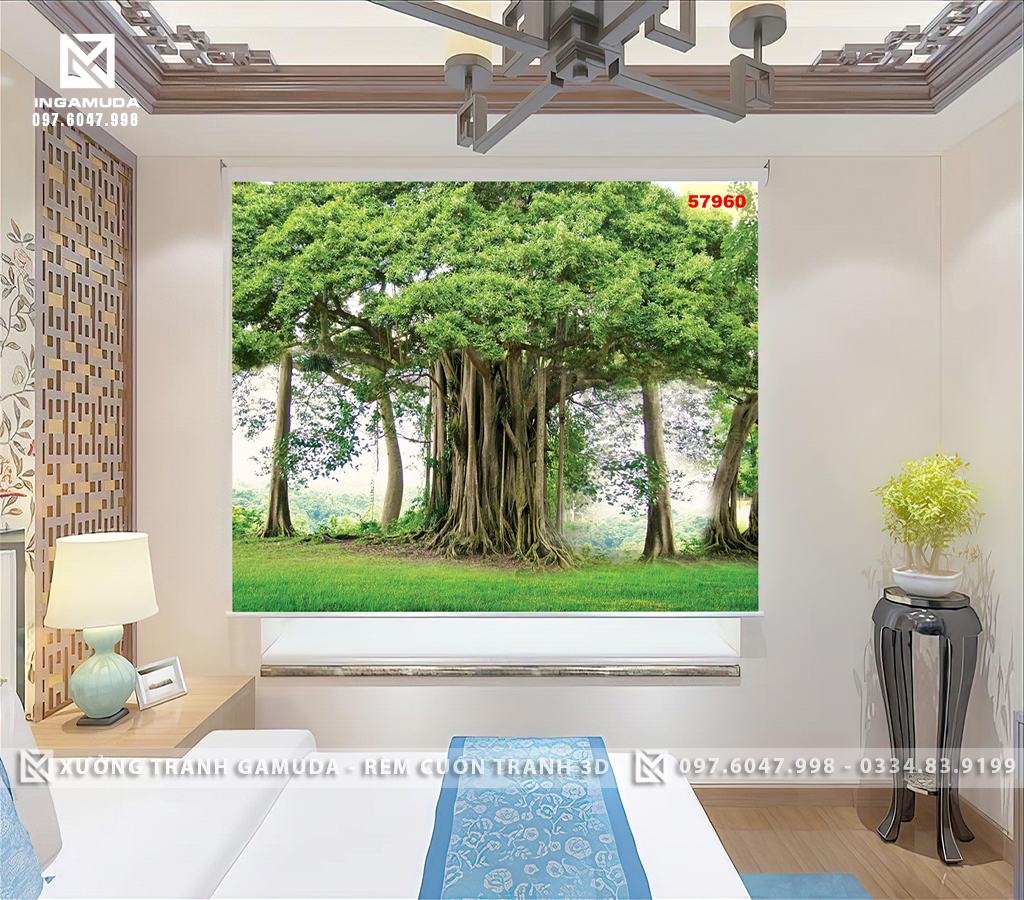 Những ứng dụng của sản phẩm Rèm Cuốn Tranh 3D In Hình Cây Bồ Đề