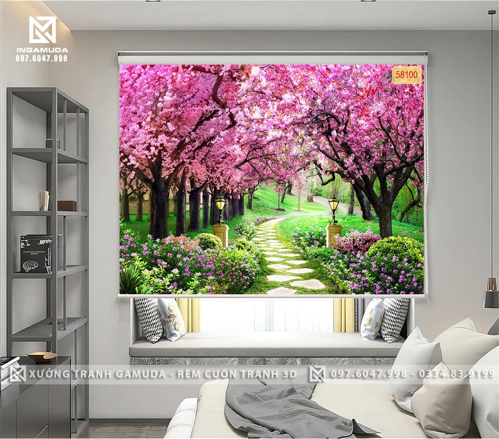 RÈM CUỐN TRANH CON ĐƯỜNG