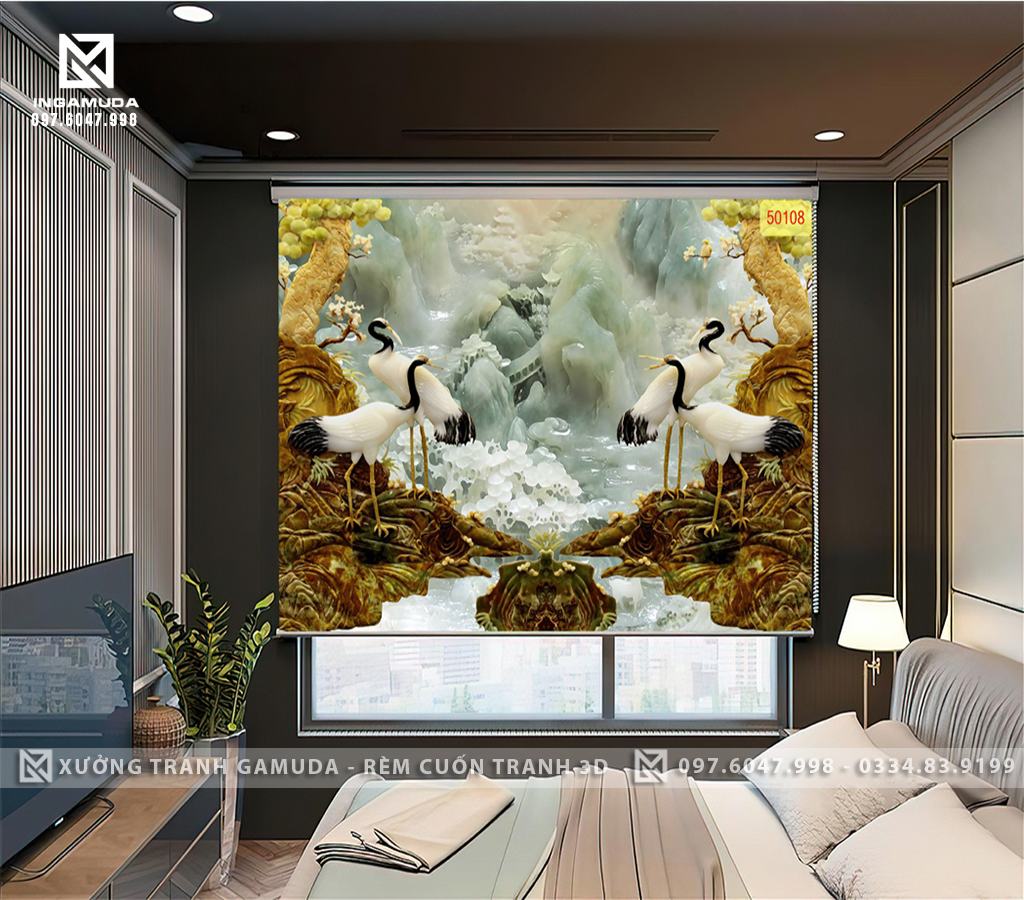 RÈM CUỐN TRANH GIẢ NGỌC