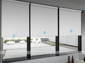 Rèm cuốn trơn trắng