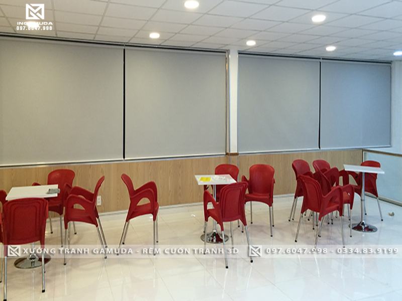 Rèm cuốn cho văn phòng màu ghi