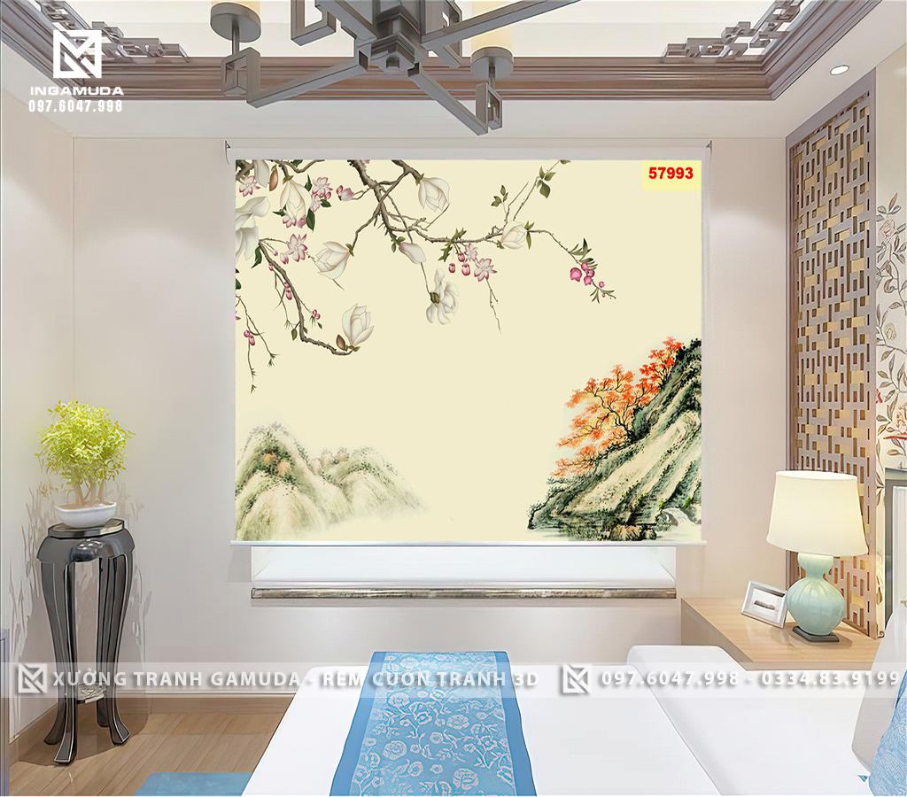 Rèm Tranh 3D In Họa Tiết Hoa 3D Đẹp Và Bình Dị