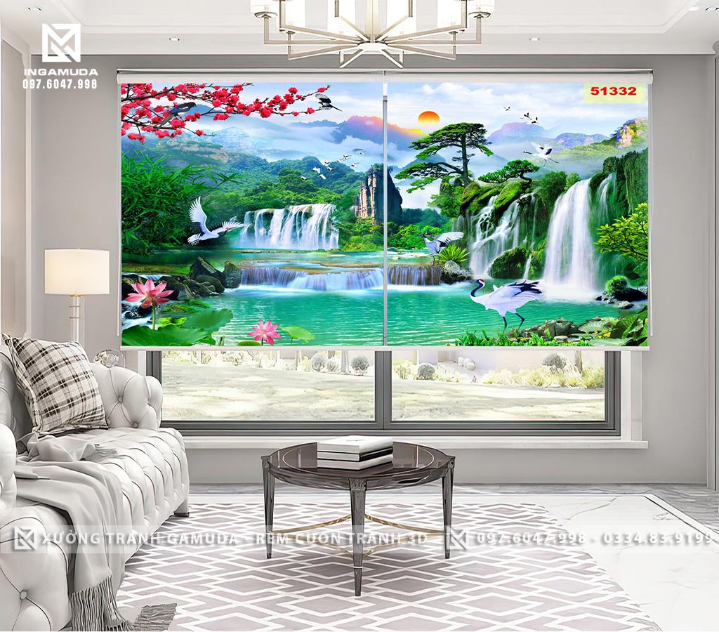 Tranh 3D In Họa Tiết Thiên Nhiên Tuyệt Đẹp Cùng Gam Màu Sáng Của Đất Trời - Phục Vụ 24/24h