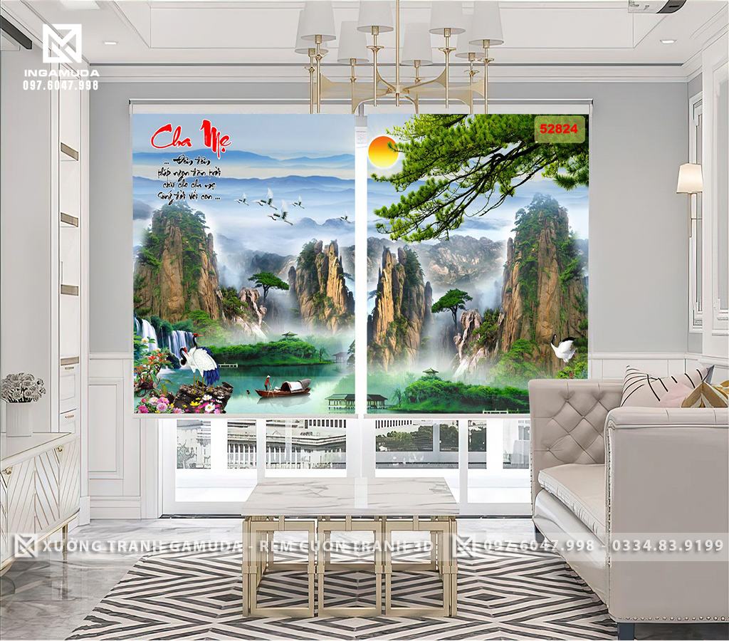 Tranh 3D Họa Tiết Núi Non Hùng Vĩ Cùng Cảnh Tuyệt Đẹp Của Đất Trời - Hàng Thiết Kế Theo Yêu Cầu