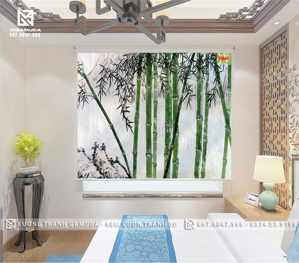 Rèm Tranh 3D Họa Tiết Cây Tre Biểu Tượng Cho Tinh Thần Chiến Đấu, Ý Chí Sức Mạnh Của Dân Tộc Ta