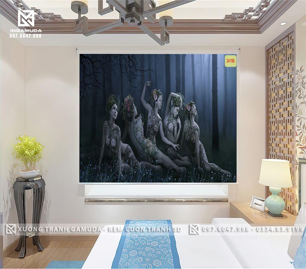 Rèm cuốn tranh 3D nghệ thuật khỏa thân tranh ảnh rèm cuốn cho nhà nghỉ khách sạn những hình ảnh cô gái gợi cảm body art nghệ thuật quyến rũ rèm cuốn phù hợp cho nhà nghỉ và khách sạn không gian riêng tư kín đáo những cô gái gợi cảm