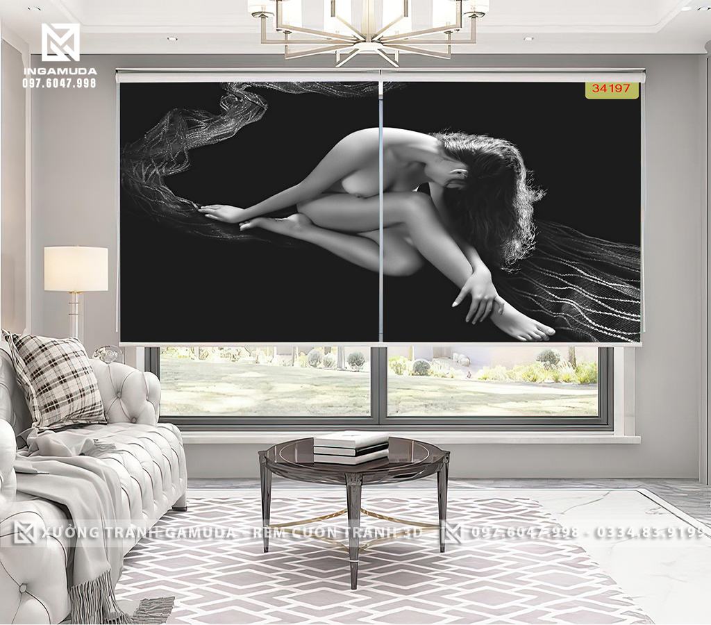 Rèm cuốn tranh 3D nghệ thuật khỏa thân tranh ảnh rèm cuốn cho nhà nghỉ khách sạn những hình ảnh cô gái gợi cảm body art nghệ thuật quyến rũ rèm cuốn phù hợp cho nhà nghỉ và khách sạn không gian riêng tư kín đáo