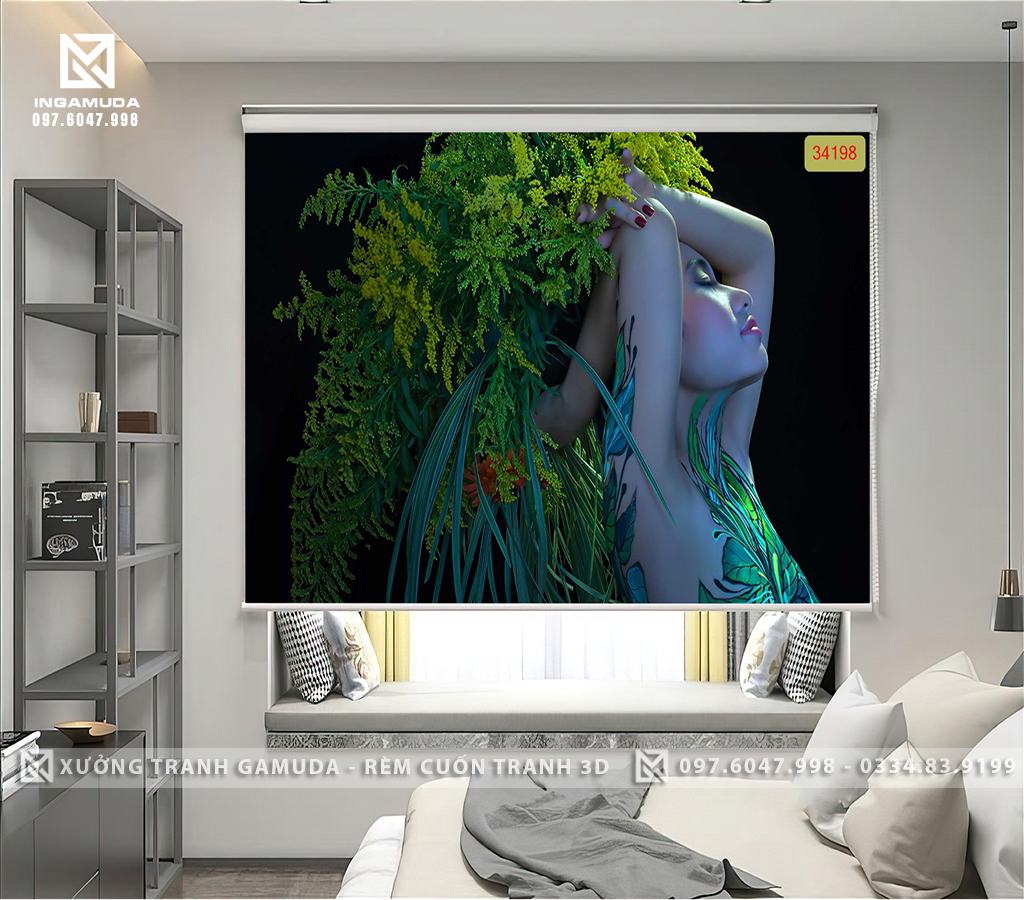 Rèm cuốn tranh 3D nghệ thuật khỏa thân tranh ảnh rèm cuốn cho nhà nghỉ khách sạn những hình ảnh cô gái gợi cảm body art nghệ thuật quyến rũ rèm cuốn phù hợp cho nhà nghỉ và khách sạn không gian riêng tư