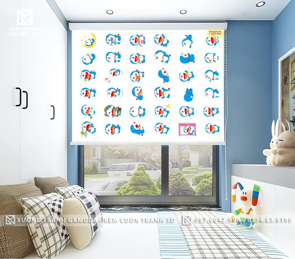 Rèm Cuốn Tranh 3D Cho Phòng Ngủ Cho Bé Những Bức Tranh Rèm Doremon Với Các Hình Dáng Khác Nhau - Xưởng Rèm Cuốn Tranh 3D Gamuda