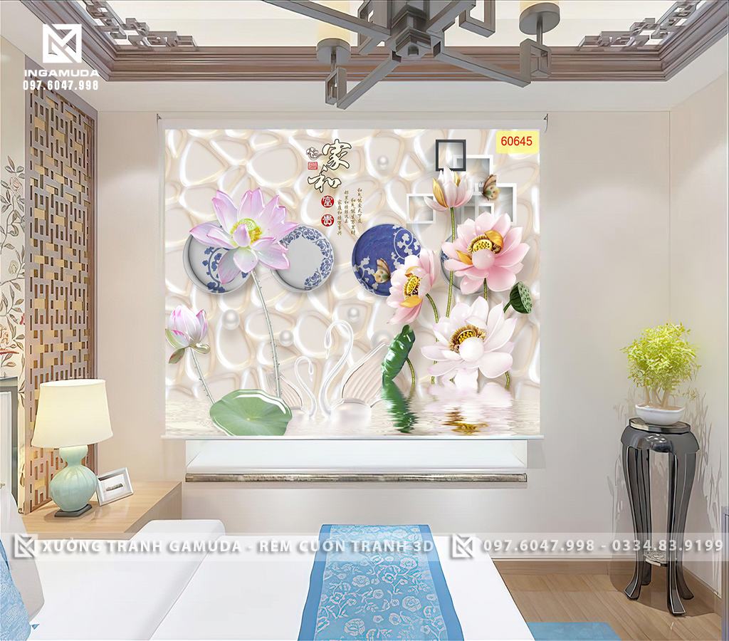 Tranh 3D Họa Tiết Hoa Sắc Màu Trên Gam Màu Sáng Tạo Sự Bình Yên Cho Tâm Hồn Người Thưởng Thức 