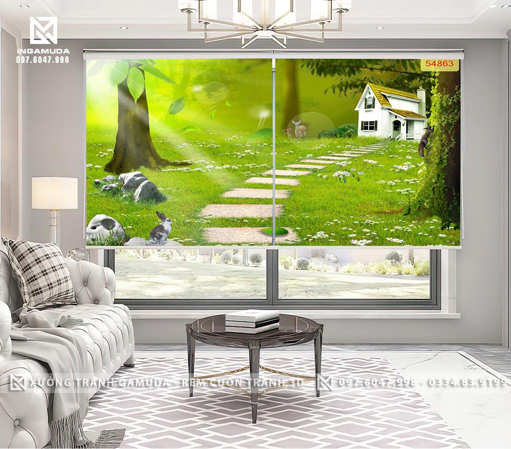 Rèm Cuốn Tranh 3D Sản Xuất Tại Xưởng Gamuda những bức rèm cuốn tranh con đường đẹp nhất