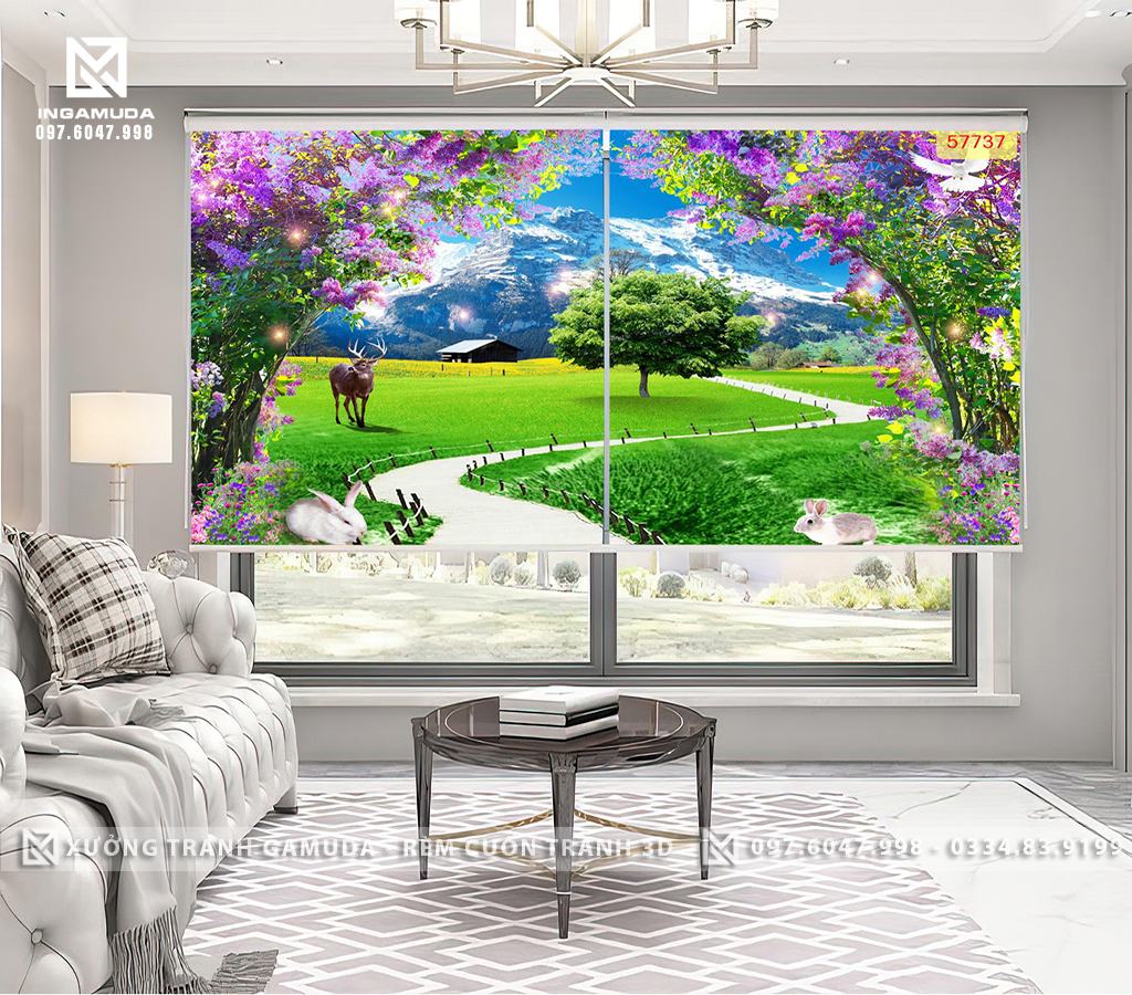 Rèm Cuốn Tranh 3D Sản Xuất Tại Xưởng Gamuda những bức rèm cuốn tranh con đường đẹp nhất