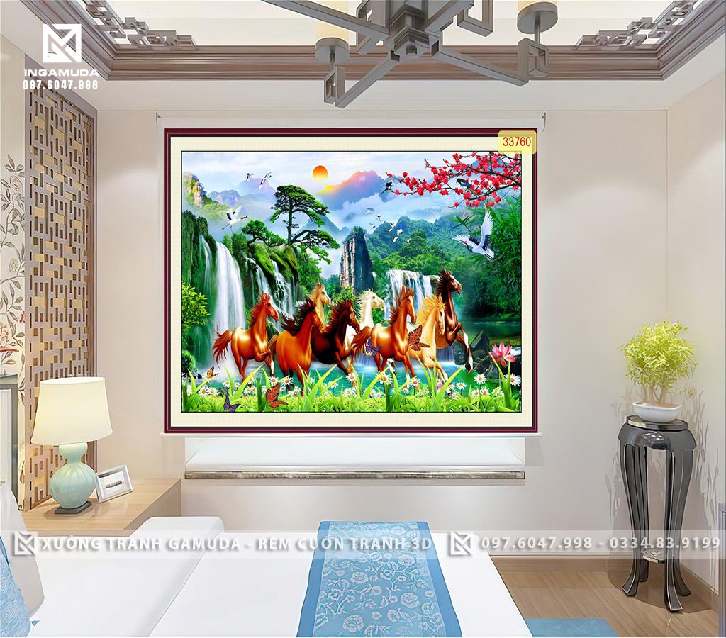 Rèm Cuốn Tranh Những Bức Tranh Mã Đáo Đẹp Nhất – Rèm Tranh 3D Cho Đại Lý