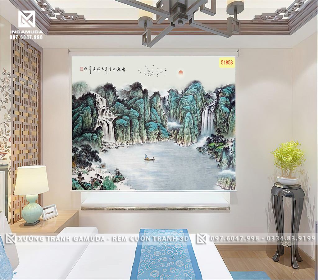 Rèm Cuốn Tranh In Họa Tiết 3D Thuận Buồm Xuôi Gio Đẹp Và Thanh Tịnh Nhất