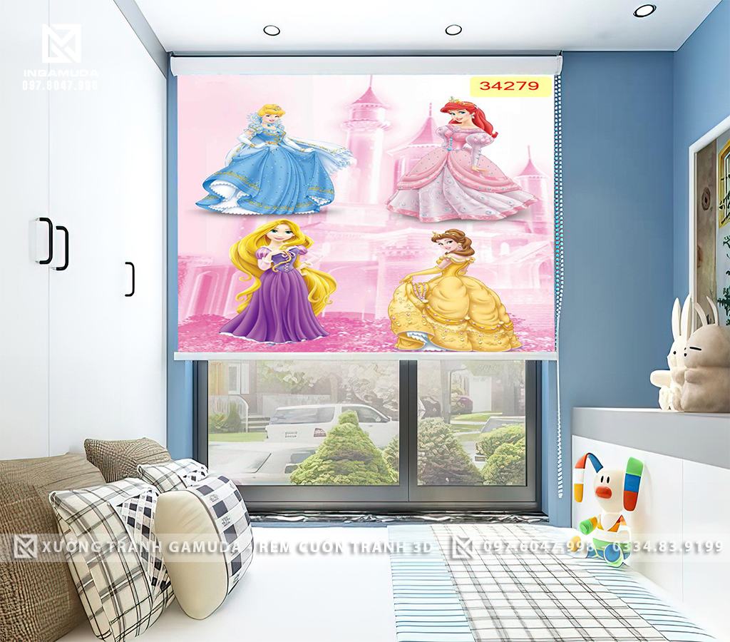 Rèm cho phòng bé gái công chúa đáng yêu