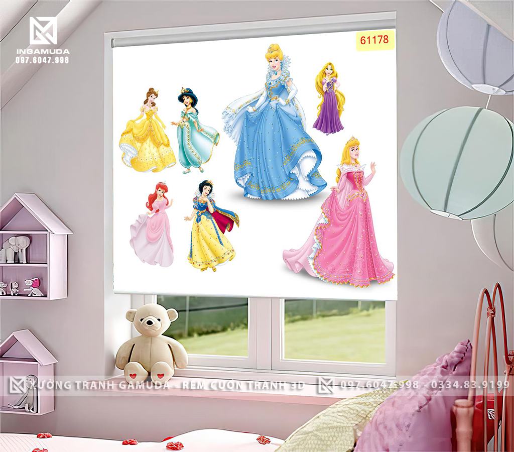 Rèm Cuốn Tranh Cho Phòng Bé Gái Cản Sáng Cản Nhiệt