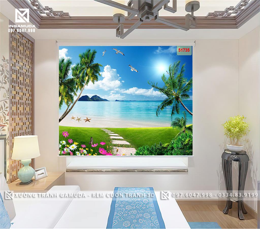 Rèm Cuốn In Tranh 3D In Hình Con Đường Thu Hút Nhiều Khách Du Lịch Trong Và Ngoài Nước Đến Thăm Quan