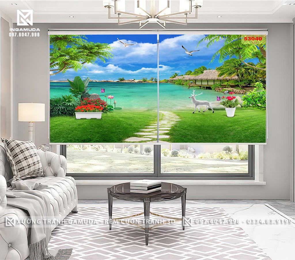 Rèm Cuốn In Tranh 3D In Những Cung Đường Dẫn Ra Biển Đẹp Nhất
