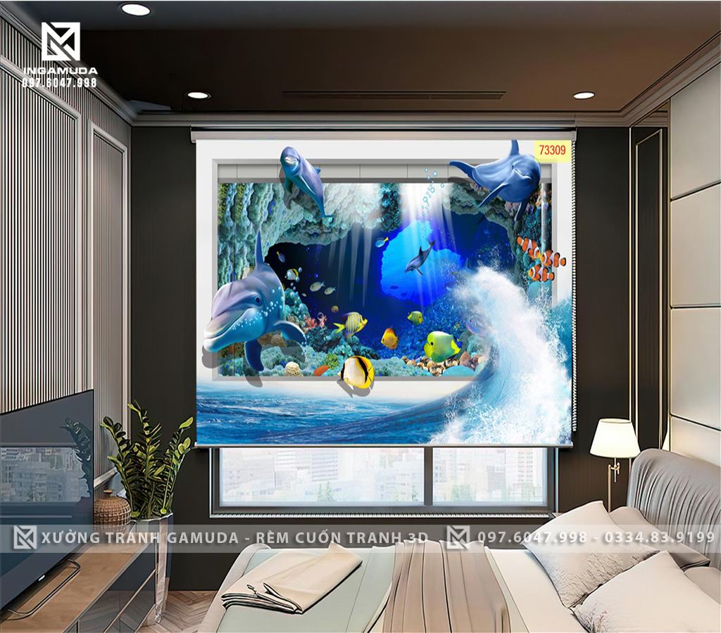 Rèm Cuốn Tranh 3D In Những Bức Tranh Đại Dương Đẹp - Xưởng Rèm Cuốn Tranh 3D Gamuda 