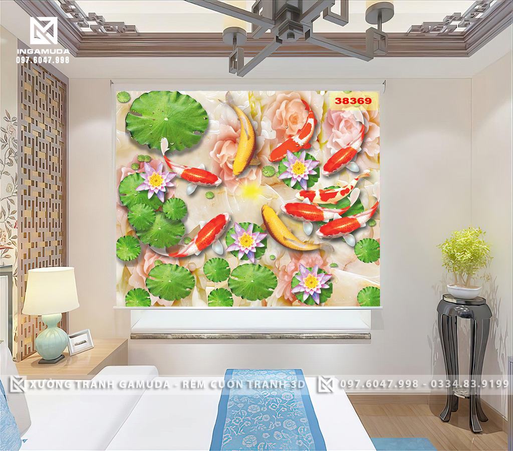 Rèm Cuốn Tranh 3D Sản Xuất Tại Xưởng Rèm Gamuda Cản Sáng Cản Nhiệt Tốt Nhất