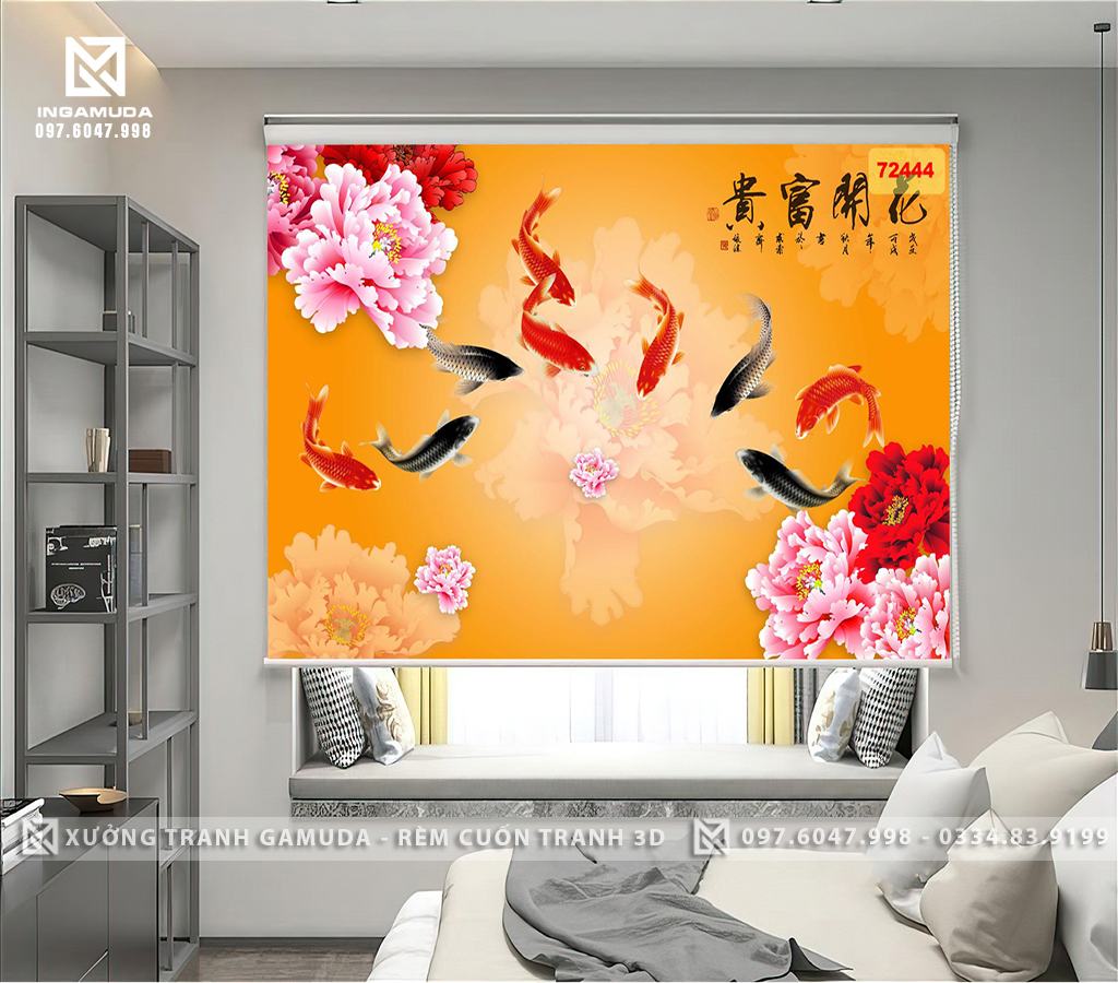 Rèm Cuốn Tranh In Theo Mọi Kích Thước yêu Cầu Rèm 3D Cản Sáng Cản Nhiệt Tại Xưởng Gamuda