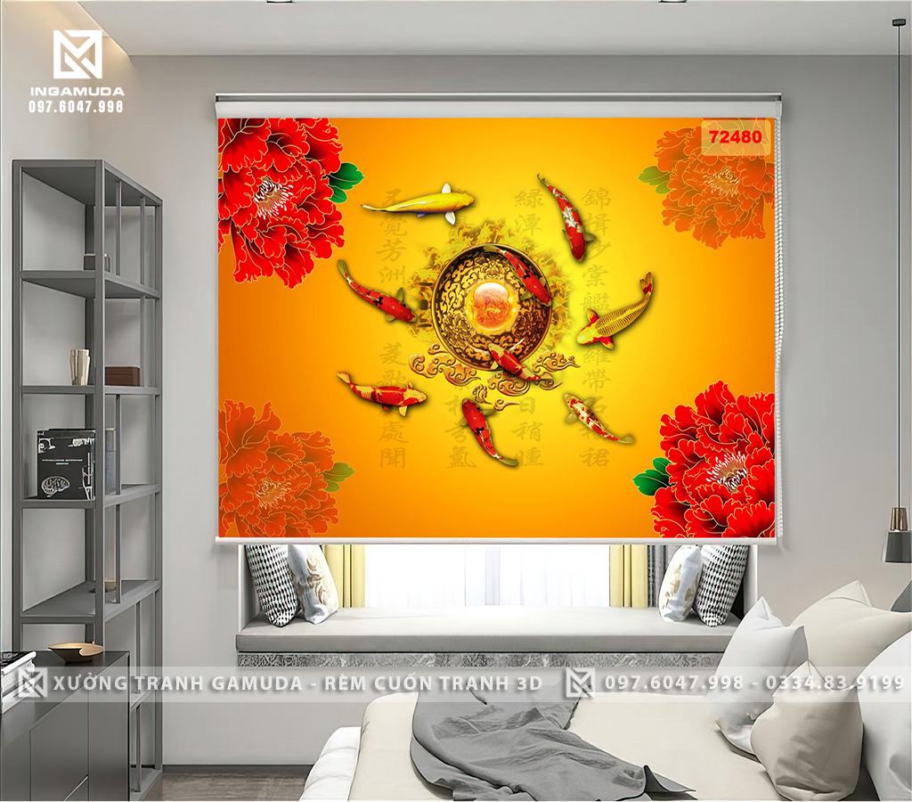 Rèm Cuốn Tranh In Theo Mọi Kích Thước yêu Cầu Rèm 3D Cản Sáng Cản Nhiệt Tại Xưởng Gamuda