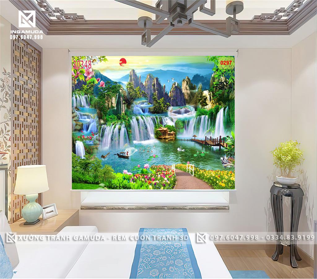 Rèm Cuốn In Tranh Những Mẫu Tranh Về Sơn Thủy Hữu Tình Đẹp Nhất 