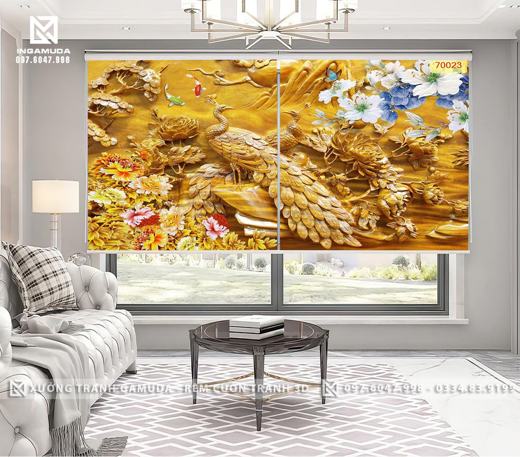 Rèm Cuốn Tranh 3D In Đôi Công Phượng Biểu Hiện Của Hạnh Phúc Viên Mãn Mang Lại Sự Hòa Thuận Trong Tình Yêu - Rèm Tranh Gamuda In Ấn Cho Các Đại Lý Gía Cả Tốt Nhất