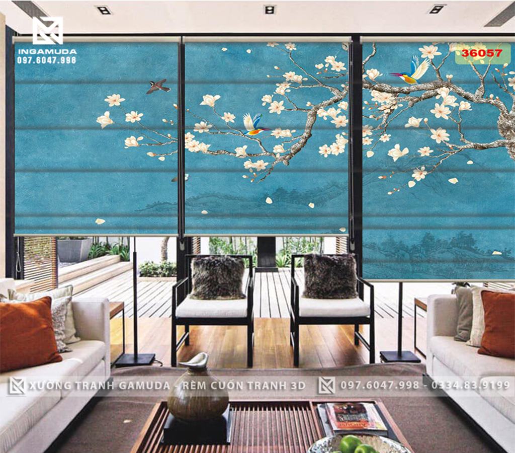 Rèm Roman In Họa Tiết Hoa Ban Mai Trắng Là Biểu Tượng Của Khí Thế Hiên Ngang Và Tinh Thần Không Khuất Phúc Trước Khó Khăn - Xưởng Rèm Gamuda In Ấn Và Sản Xuất Theo Đơn Đặt Hàng