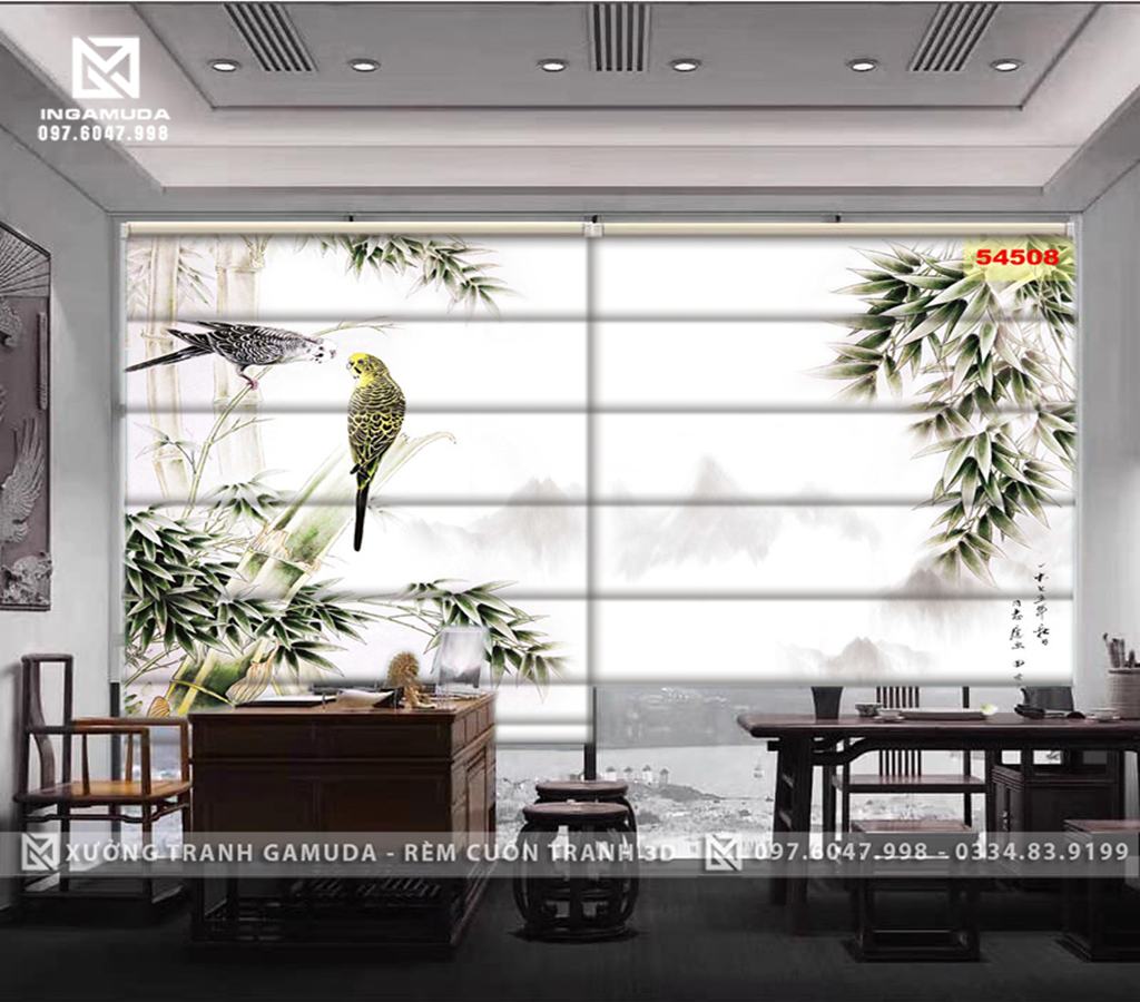 Rèm Roman In Họa Tiết Cây Tre Biểu Tượng Cho Sự Kiên Cường, Bất Khuất Của Dân Tộc Việt Nam- Xưởng Rèm Gamuda In Ấn Và Sản Xuất Theo Đơn Đặt Hàng