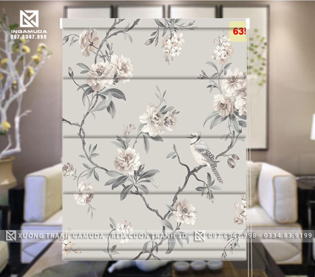 Rèm Roman Họa Tiết Hoa Mẫu Đơn Biểu Tượng Cho Sự Thanh Khiết, Tinh Tế Và Sang Trọng Đồng Thời Cũng Là Niềm Hạnh Phúc Mà Ai Cũng Muốn Có - Rèm Cản Sáng Cản Nhiệt Xưởng Rèm Gamuda