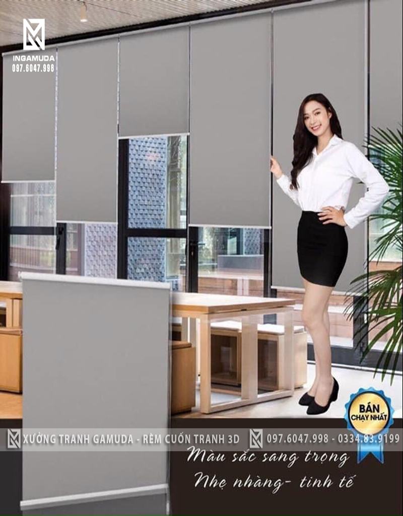 Rèm cuốn trơn thẩm mỹ cao đảm bảo tiến độ sản xuất