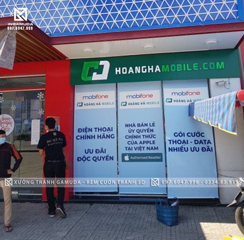 rèm cuốn in 2 mặt hình ảnh và thông tin in ấn sắc nét rõ ràng