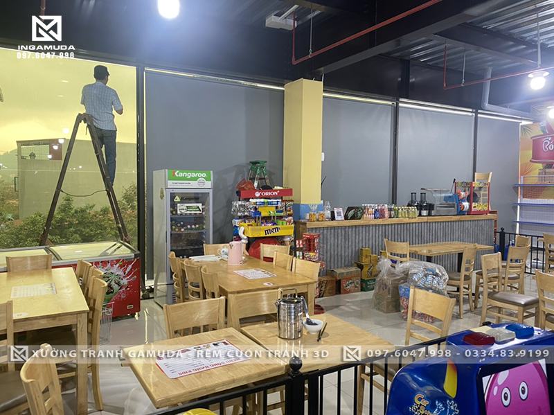 Rèm cuốn trơn giá tốt nhất cho văn phòng và khu vui chơi trẻ em - công trình thi công tại Bắc Giang