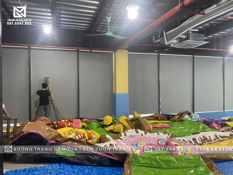 Rèm cuốn tranh cho khu vui chơi rèm cản sáng cản nhiệt giá tốt nhất cho công trình khu vui chơi trẻ em tại Bắc Giang