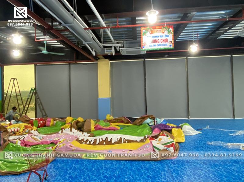 Rèm cuốn tranh cho khu vui chơi rèm cản sáng cản nhiệt giá tốt nhất cho công trình khu vui chơi trẻ em tại Bắc Giang