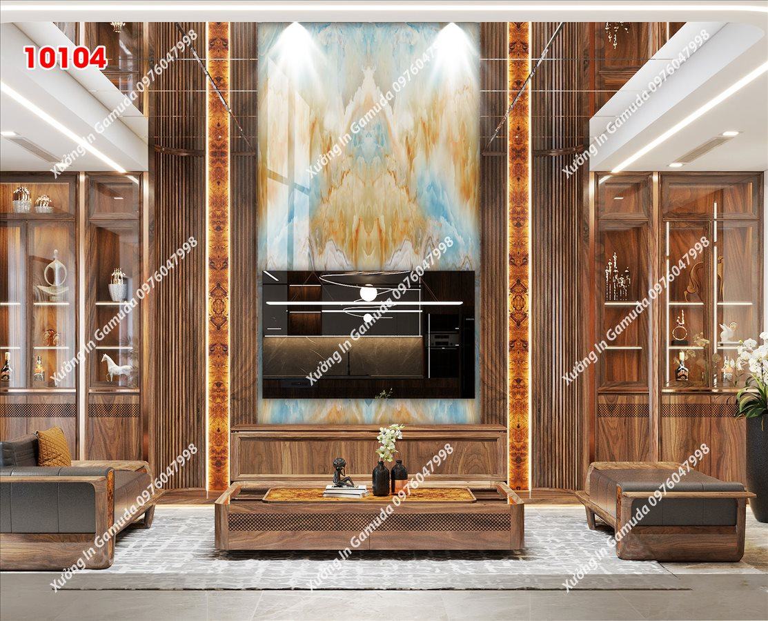 Tranh Gương Phủ Ceramic Vân Đá Đối Xứng Trắng Sang Trọng- Phục Vụ Nhiệt Tình 24/24h