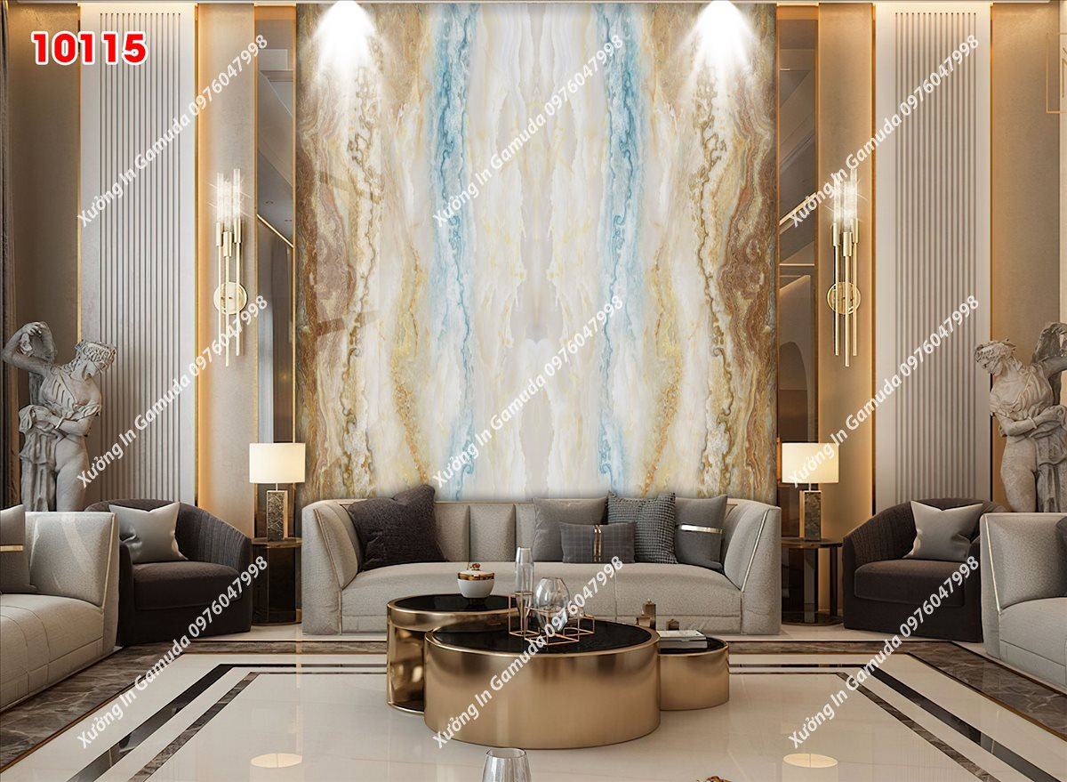 Tranh PVC Vân Đá Đối Xứng Chịu Nhiệt Tốt Không Phai Màu Độ Bền Lên Đến Nhiều Năm