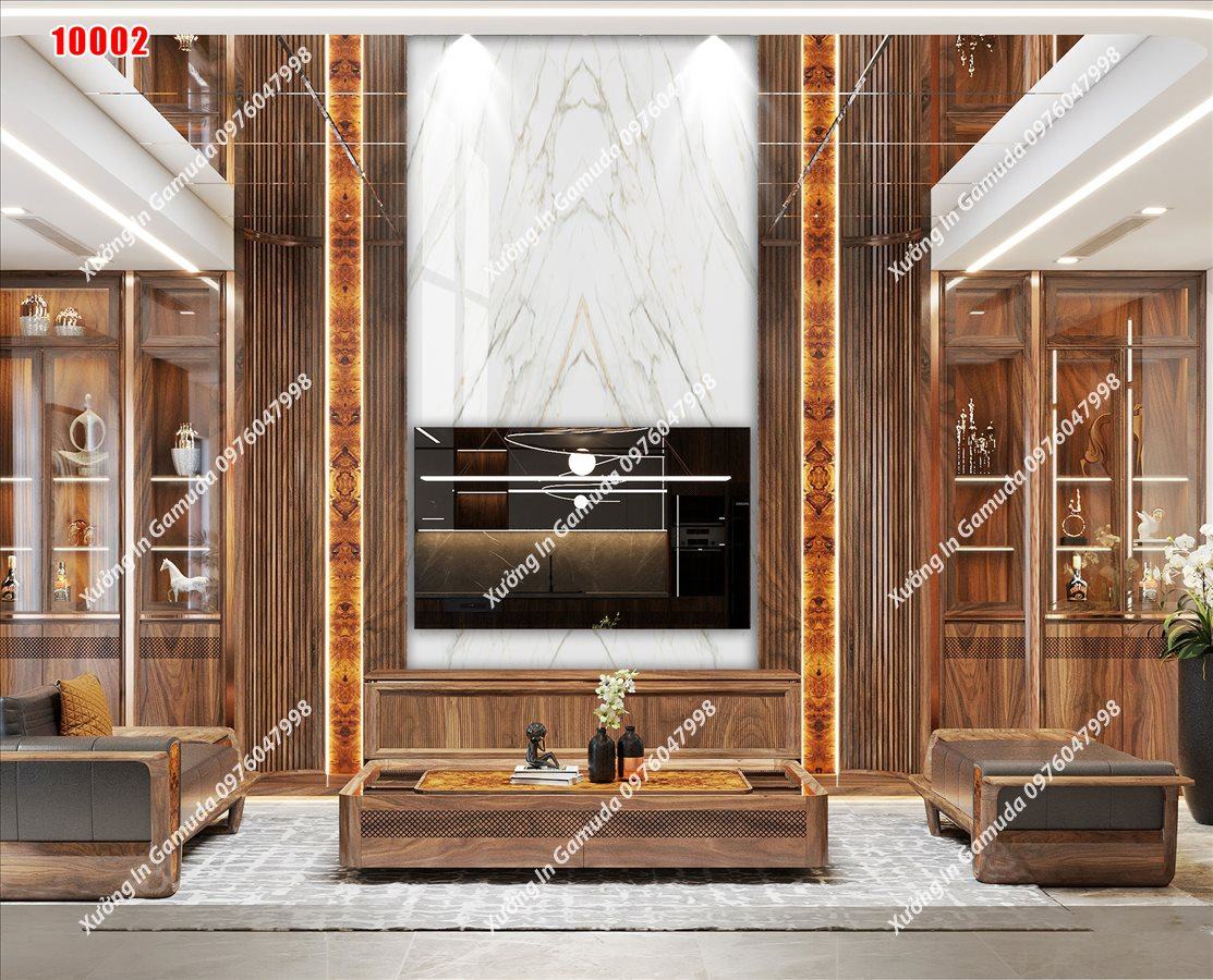 Tranh Pcv Tráng Gương Vân Đá Đối Xứng Nền Trắng Biểu Trưng Cho Sự Sang Trọng