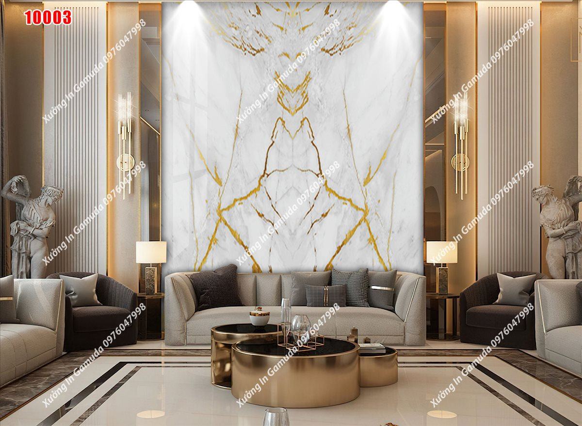 Tranh Ceramic Đối Xứng Kết Hợp Viền Vàng - In Ấn Và Thiết Kế Theo Yêu Cầu