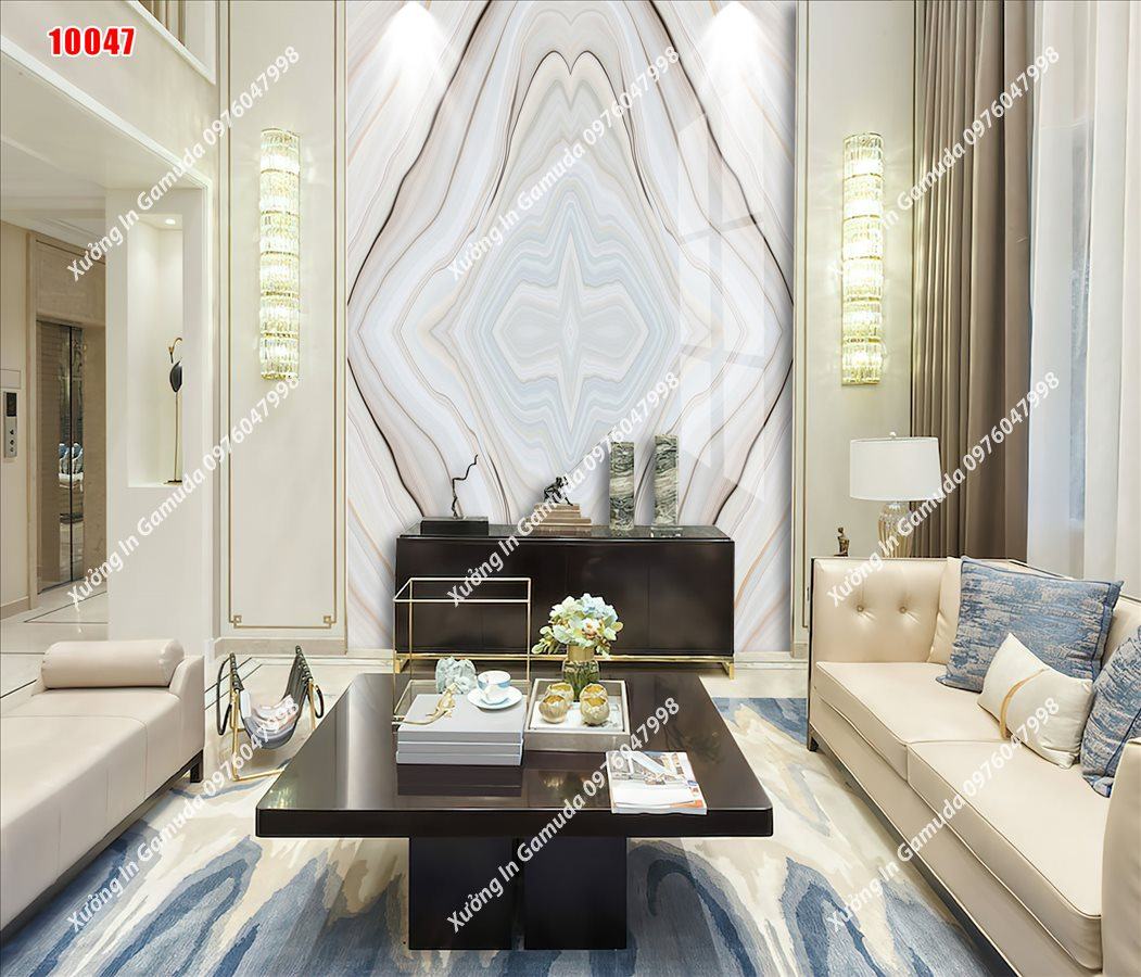 Tranh Gương Phủ Ceramic Vân Đá Đối Xứng Trắng Sang Trọng- Phục Vụ Nhiệt Tình 24/24h