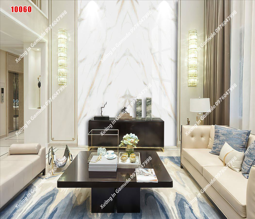 Tranh Gương Phủ Ceramic Vân Đá Đối Xứng Trắng Sang Trọng- Phục Vụ Nhiệt Tình 24/24h