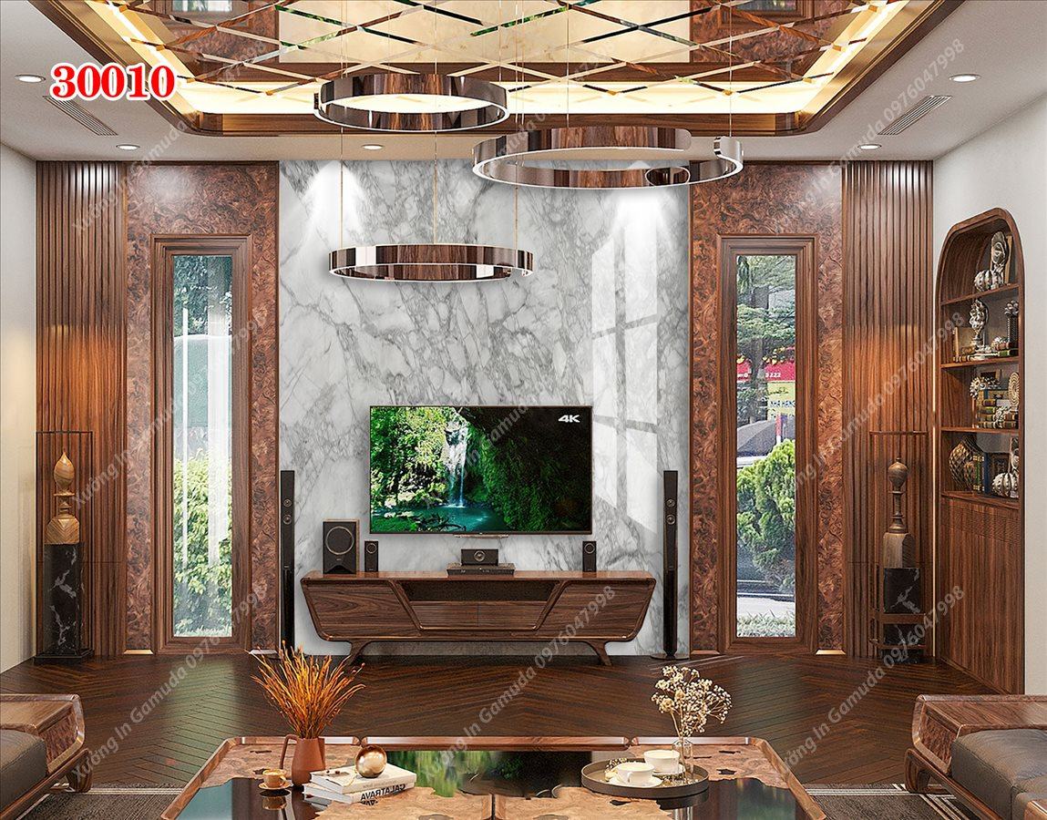 Tranh Gương Phủ Ceramic Vân Đá Đối Xứng