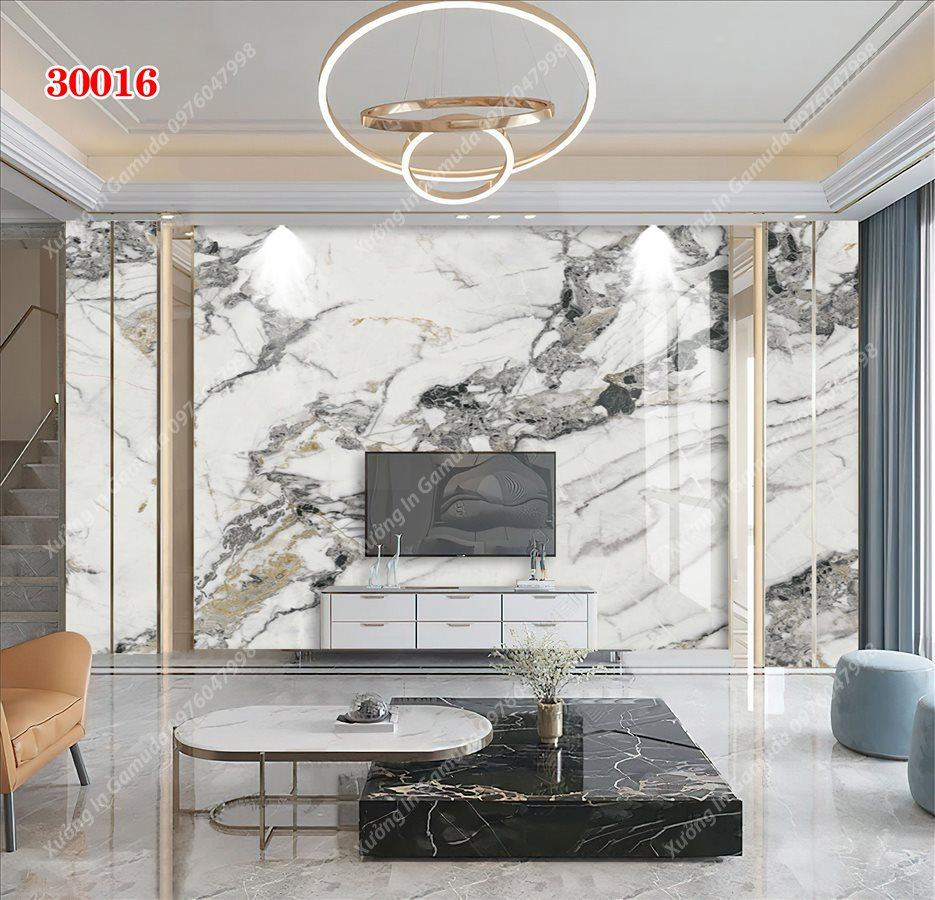 Tranh CERAMIC Vân Đá Đơn Sắc Nền Trắng Sang Trọng