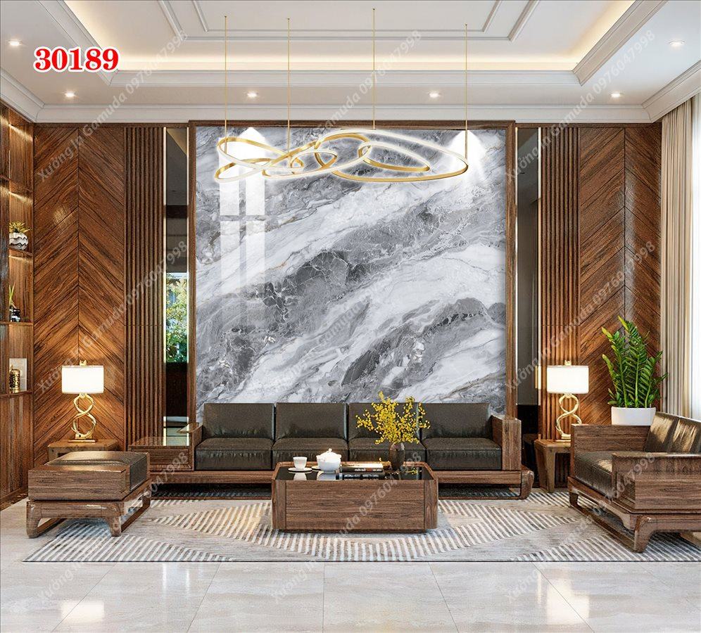 Tranh PVC Tráng Gương Vân Đá Đơn Sắc Nền Trắng Biểu Trưng Cho Sự Sang Trọng