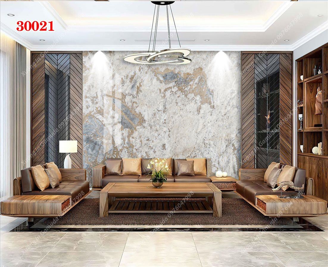 Sản Xuất Tranh PVC Vân Đá Đơn Sắc Núi Trắng