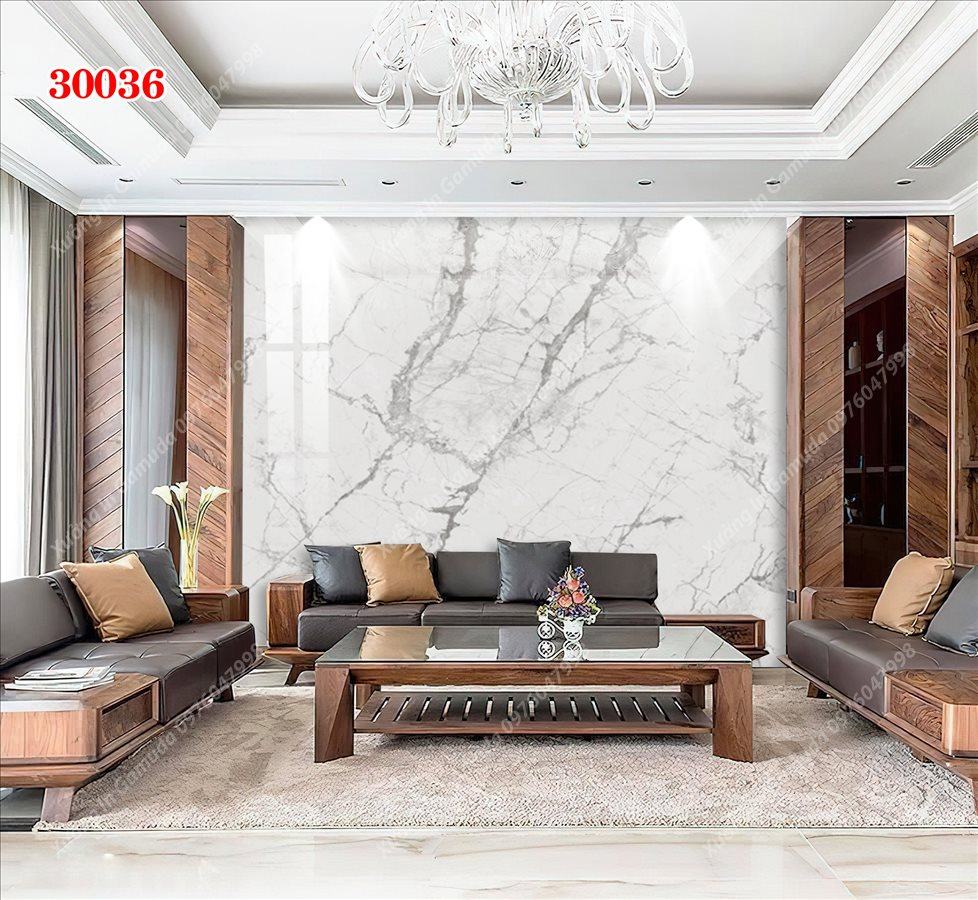 Tranh Ceramic Vân Đá Đơn Sắc Với Tone Trắng Lạnh Tạo Cảm Giac Thoải Mái