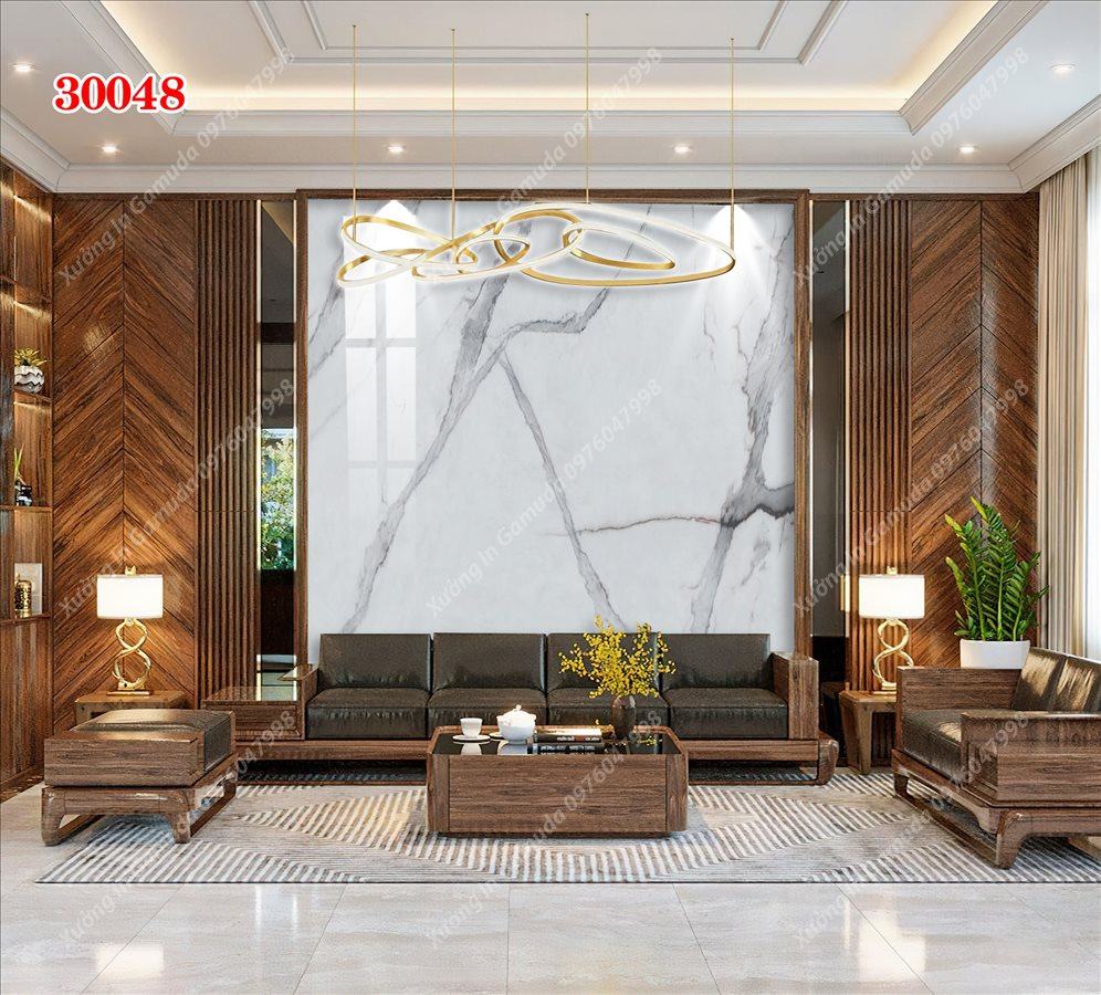 Sản Xuất Tranh Gương Vân Đá Đơn Sắc Nền Trắng Sang Trọng