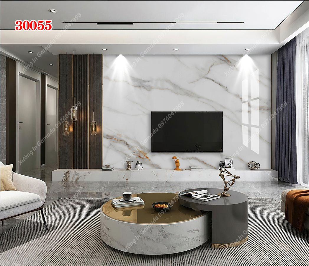 Tranh Gương Phủ Ceramic Vân Đá Đơn Sắc Trắng Sang Trọng- Phục Vụ Nhiệt Tình 24/24h